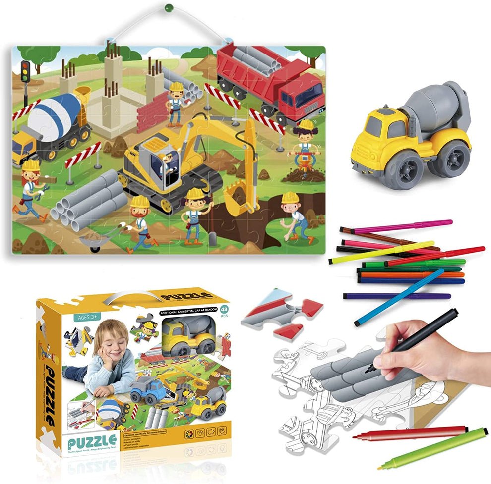 Truck puzzle & paint for kids 1